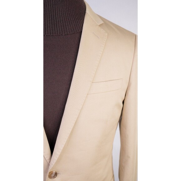 J Crew Blazer Tan Khaki Ludlow Suit Jacket Woven Italy Mens 38S Wool Sport Coat - Picture 4 of 14